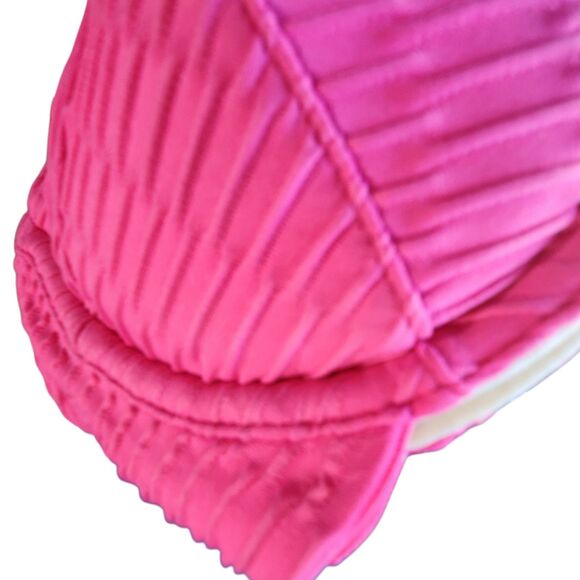 Hot Pink Bikini Swimsuit Top Size Medium Chain Rib Strawberry The Lilo - Picture 3 of 9